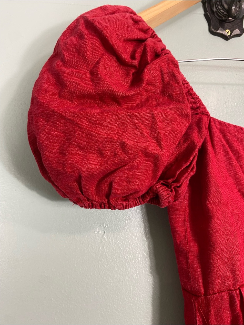 Reformation Marella Linen Dress Midi Red Size 2 - Picture 11 of 13